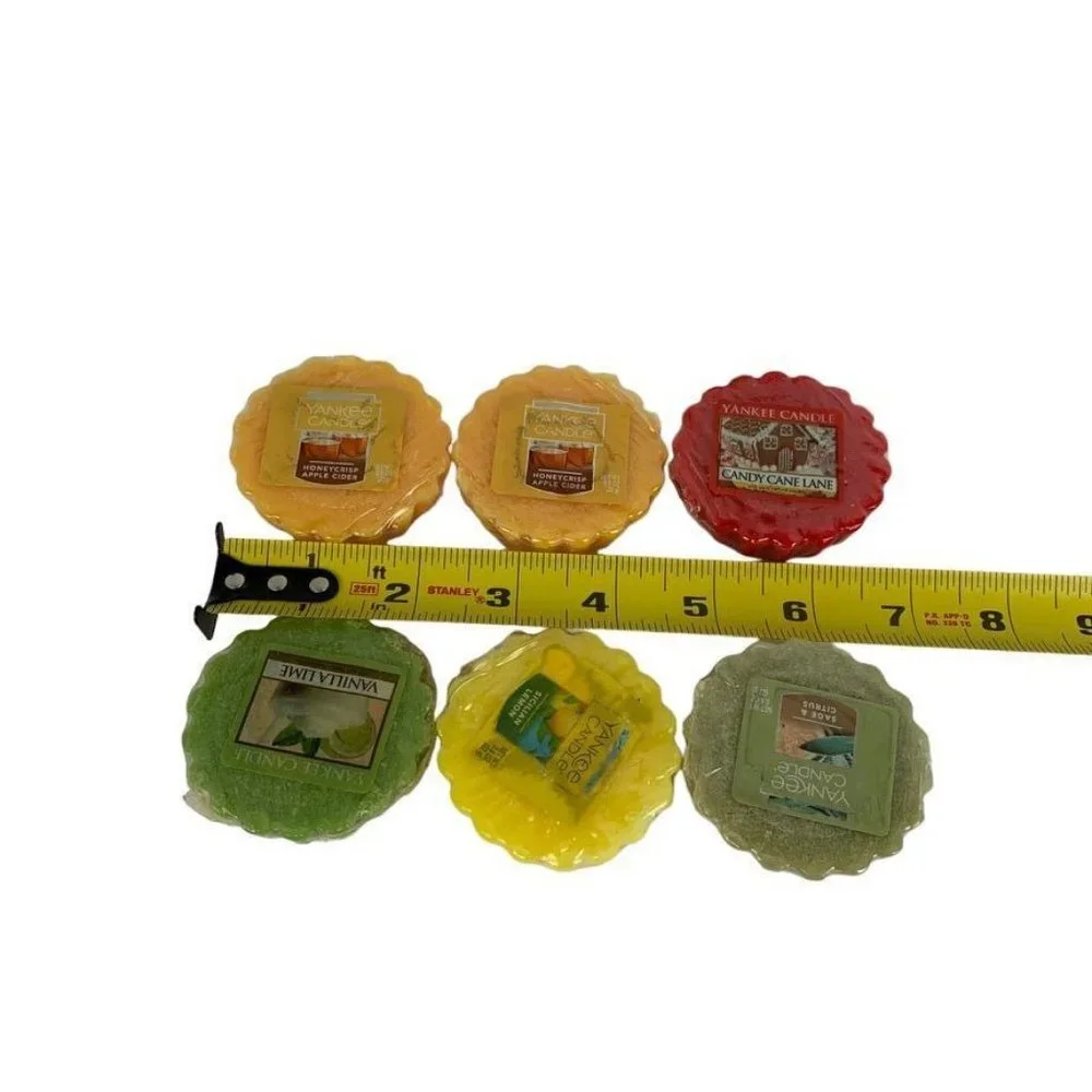 Yankee Candle Tarts Lot of 6 Assorted Scents Citrus Apple Candy Cane 0.8 oz each